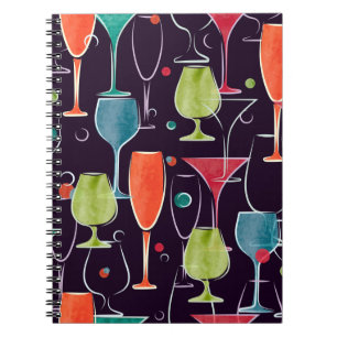 Cuaderno Patrón inmaculado con cóctel acuático colorido