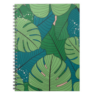 Cuaderno Patrón inmaculado con hojas tropicales