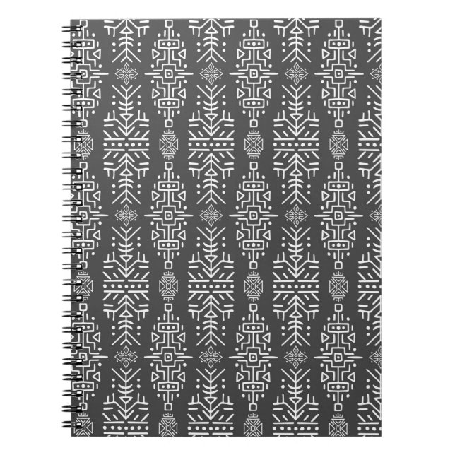 Cuaderno patrón inmaculado de estilo étnico. Creativo (Frente)