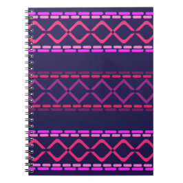 Cuaderno Patrón inmaculado tribal rosa y púrpura