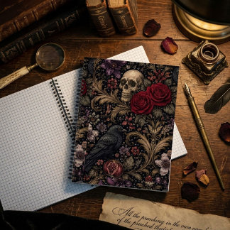 Cuaderno Patrón inspirado en William Morris Calaveras Gótic