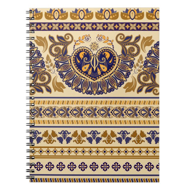 Cuaderno Patrón irreprochable de egipto. Floral colorida (Frente)