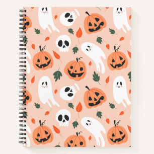 Cuaderno Patrón Jack-O-Lantern y fantasma