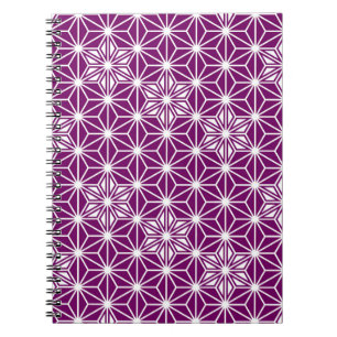 Cuaderno Patrón japonés de Asanoha - púrpura de berenjenas