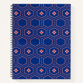 Cuaderno Patrón Kikko rojo y azul geométrico tradicional