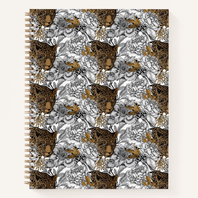 Cuaderno Patrón Leopard & Peonies (Anverso)