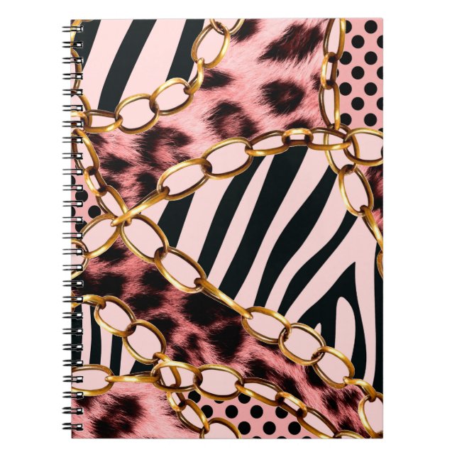 Cuaderno Patrón leopardo, impresión leopardo, impresión ani (Frente)
