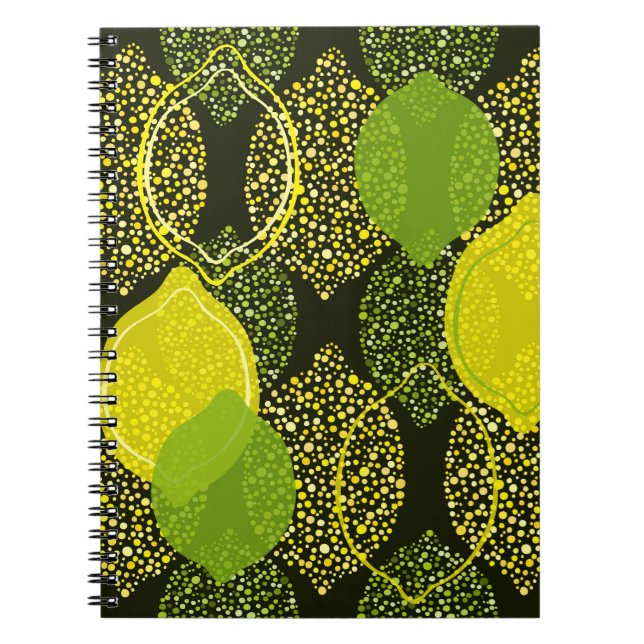 Cuaderno Patrón limón y lima sin fisuras. (Frente)