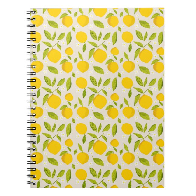 Cuaderno Patrón luminoso de limón - Fruta de cítricos amari (Frente)