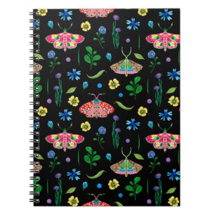 Cuaderno Patrón luminoso y sin fisuras con mariposas multic