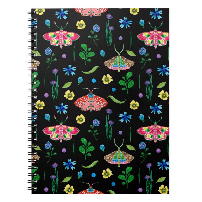 Cuaderno Patrón luminoso y sin fisuras con mariposas multic (Frente)