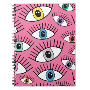Cuaderno Patrón mágico con ojos coloridos. Mystic backgroun