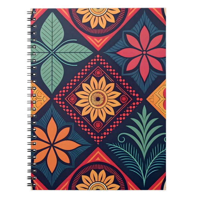 Cuaderno Patrón mágico de las flores (Frente)