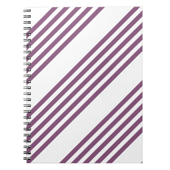 Cuaderno Patrón malva morado y blanco de cinco rayas (Frente)