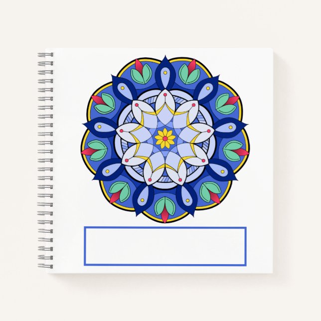 Cuaderno Patrón Mandala 01 bloc de notas en espiral (Anverso)