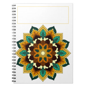 Cuaderno Patrón Mandala 02 en amarillo y marrón