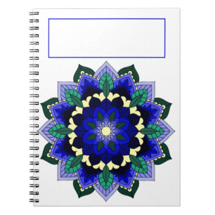 Cuaderno Patrón Mandala 02 en azul oscuro