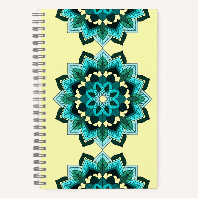 Cuaderno Patrón Mandala 02 en portátil acuático (Anverso)