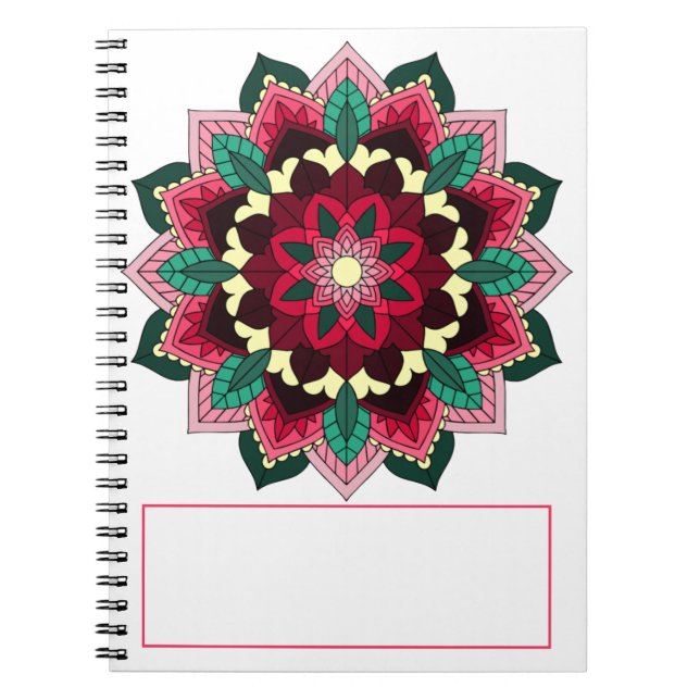 Cuaderno Patrón Mandala 02 en rosa profundo (Frente)