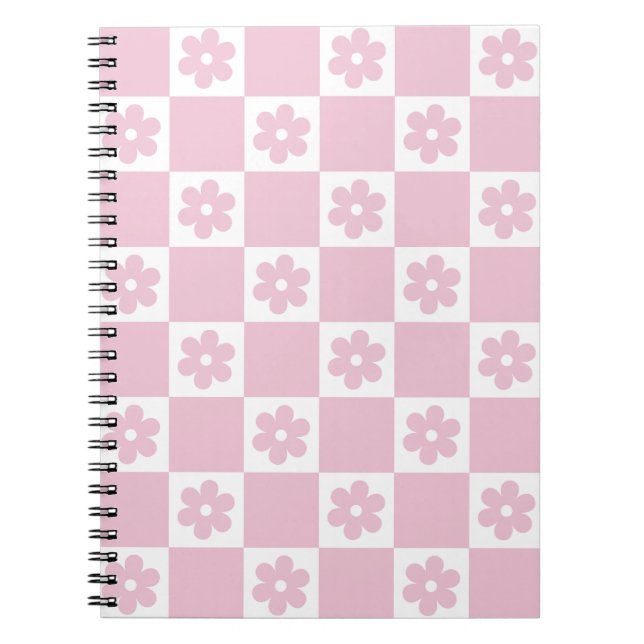 Cuaderno Patrón marcado de flor rosa (Frente)