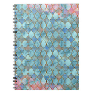 Cuaderno Patrón maroccano rosa y azul