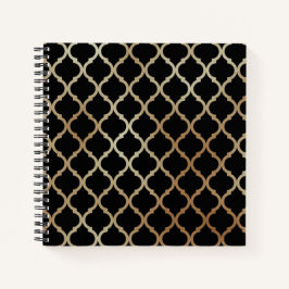 Cuaderno Patrón marroquí de oro moderno simple y elegante |
