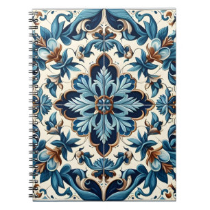 Cuaderno Patrón mediterráneo Azulejo Porcelana Blue Tile