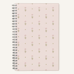 Cuaderno Patrón minimalista de flores silvestres con puntos