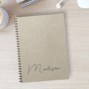 Cuaderno Patrón Minimalista de monograma personalizado