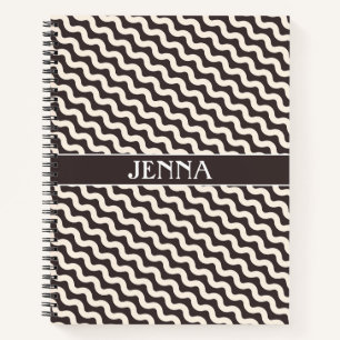 Cuaderno Patrón mínimo de color blanco gris