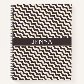 Cuaderno Patrón mínimo de color blanco gris
