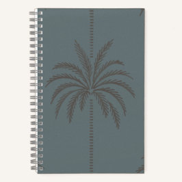 Cuaderno Patrón Mínimo de Palma Azul Gris Tropical