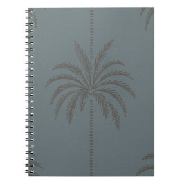 Cuaderno Patrón Mínimo de Palma Azul Gris Tropical