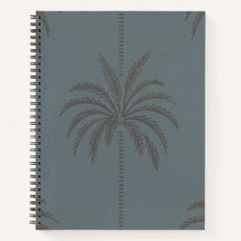 Cuaderno Patrón Mínimo de Palma Azul Gris Tropical