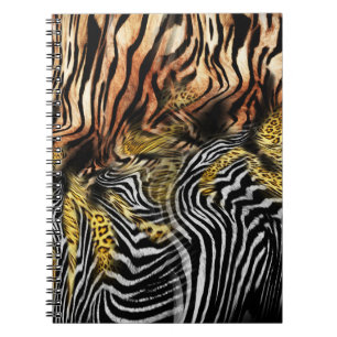 Cuaderno Patrón mixto de piel de leopardo de cebra