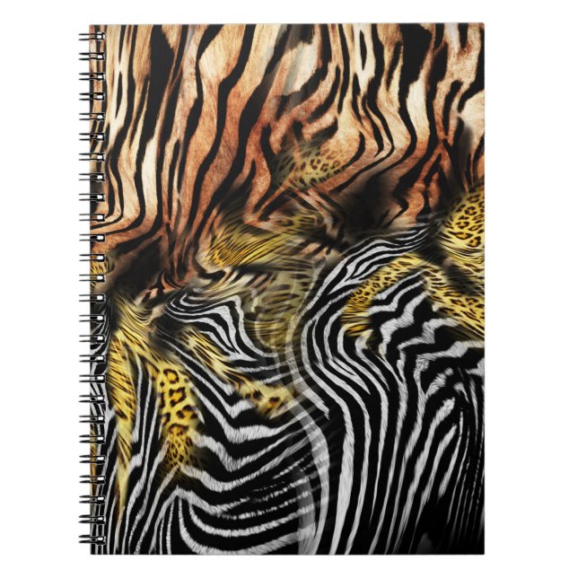 Cuaderno Patrón mixto de piel de leopardo de cebra (Frente)