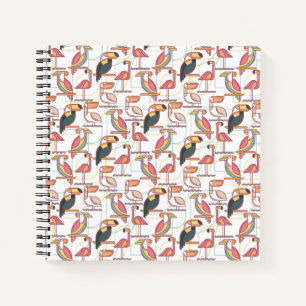 Cuaderno Patrón moderno con aves tropicales