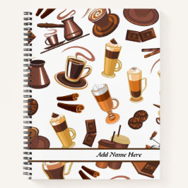 Cuaderno Patrón moderno de amante del café