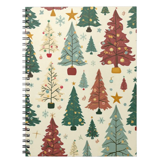 Cuaderno Patrón moderno de árbol de Navidad de mediados de  (Frente)