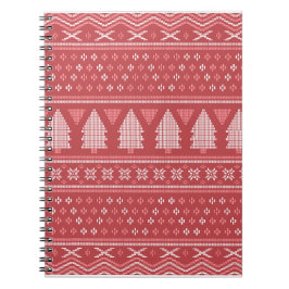 Cuaderno Patrón moderno de árbol de navidad flojo