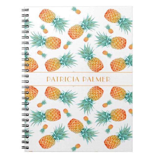 Cuaderno Patrón moderno de fruta de piña (Frente)