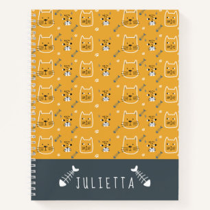 Cuaderno Patrón moderno de gatos pequeños