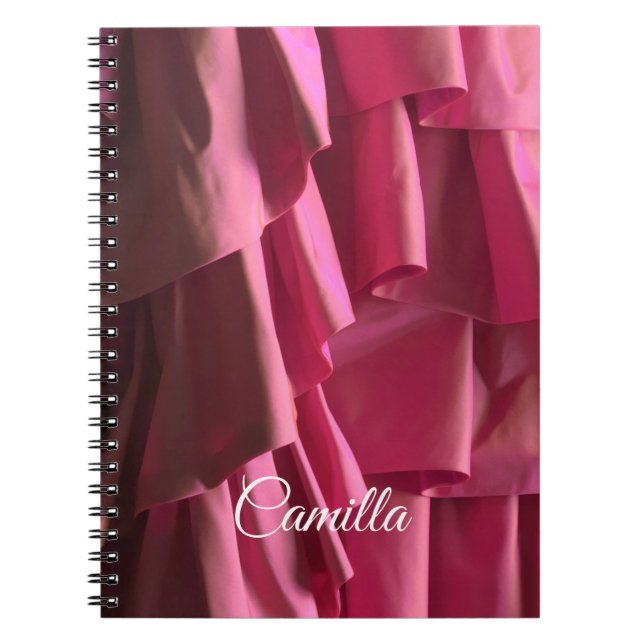 Cuaderno Patrón moderno de las rúbricas rosadas calientes p (Frente)