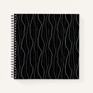 Cuaderno Patrón moderno de líneas onduladas de plata