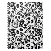 Patrón moderno de oso panda lindo en blanco y negr