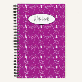 Cuaderno Patrón moderno de perfil de perro en rosa personal