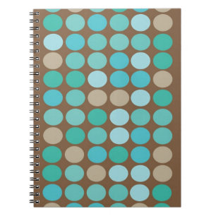 Cuaderno Patrón moderno de puntos Verde azulados y marrones