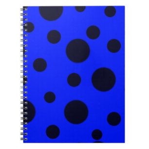 Cuaderno Patrón moderno simple de polka negro punto amarill