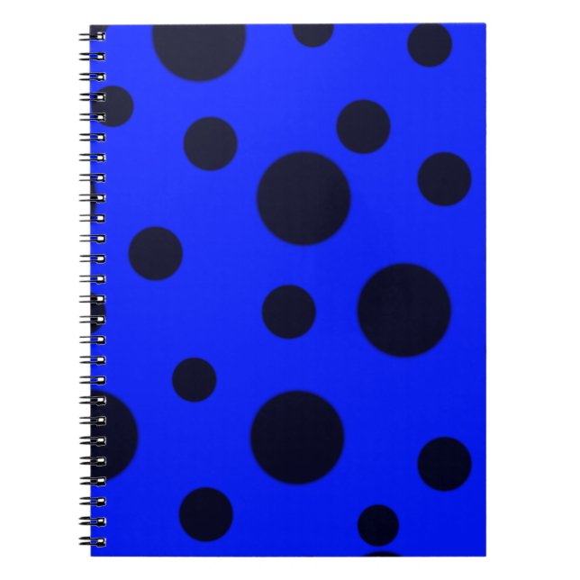 Cuaderno Patrón moderno simple de polka negro punto amarill (Frente)