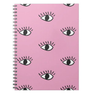 Cuaderno Patrón moderno sin fisuras con ojos dibujados a ma